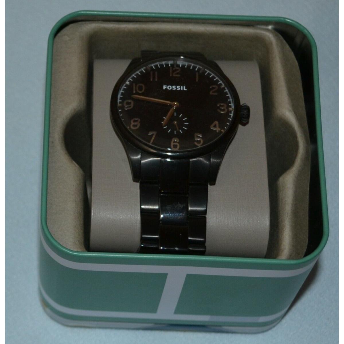 Fossil FS4854 Men`s Agent Black Dial Stainless Steel Watch