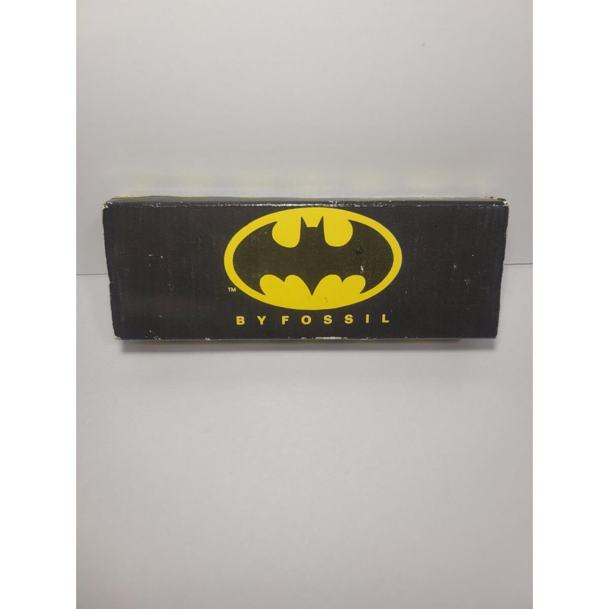 Batman Wrist Watch Fossil 1990 DC Comics Analog Orig Box Black Band BA 6305