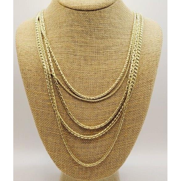 Fossil 5 Strand Layered Necklace Gold Tone Chunky Statement