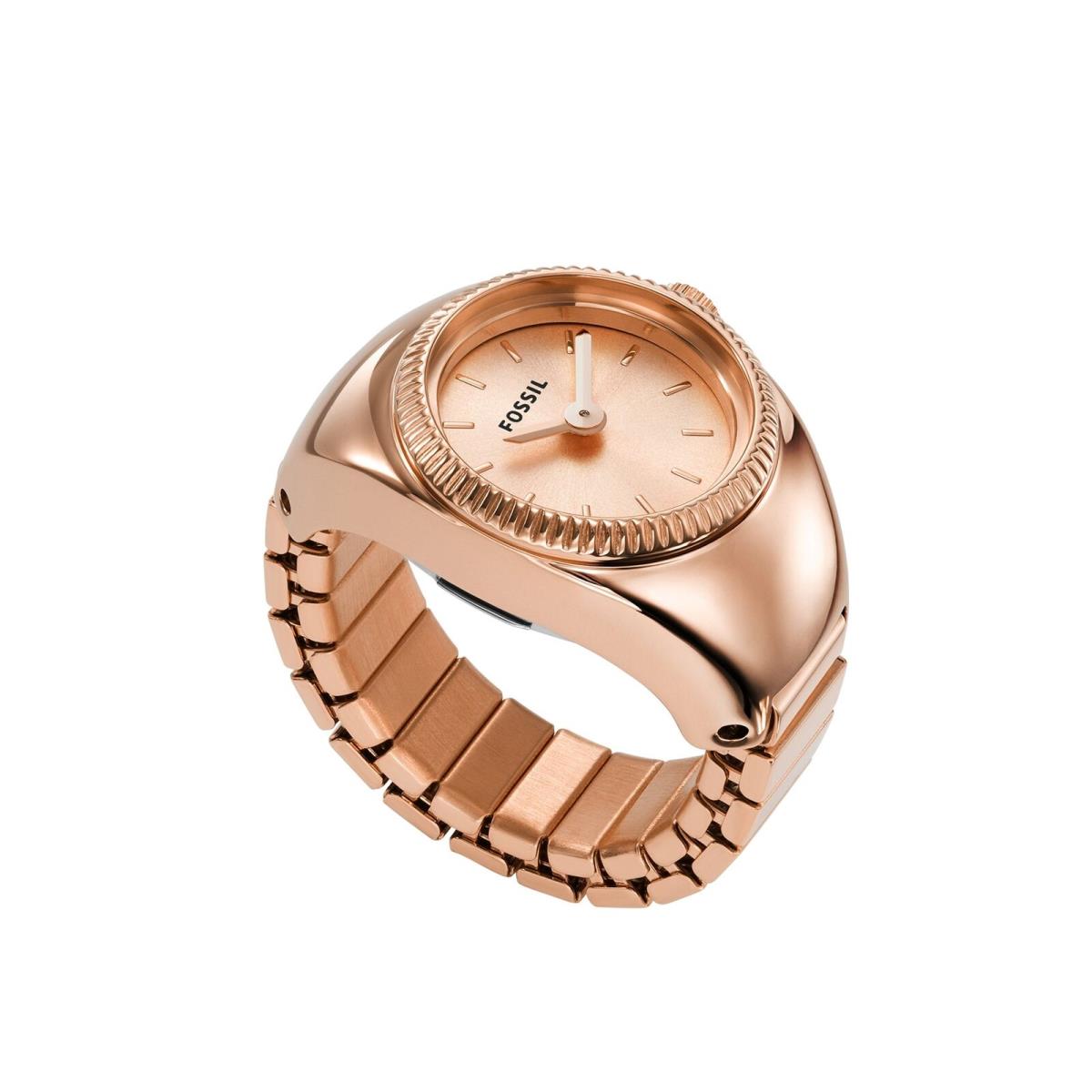 Fossil Watch Ring Two-hand Rose Gold SS Women`s Watch