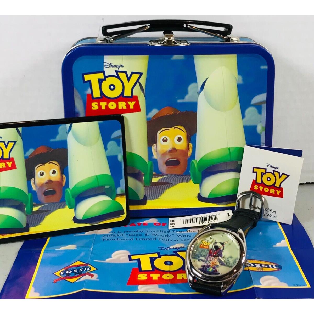 Mint 1996 Fossil Numbered Ed. Toy Story Buzz Woody Watch LI-1441 Battery