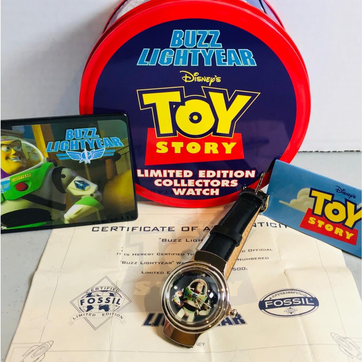 Mint 1996 Fossil Numbered Ed. Toy Story Buzz Lightyear Watch LI-1412 Battery