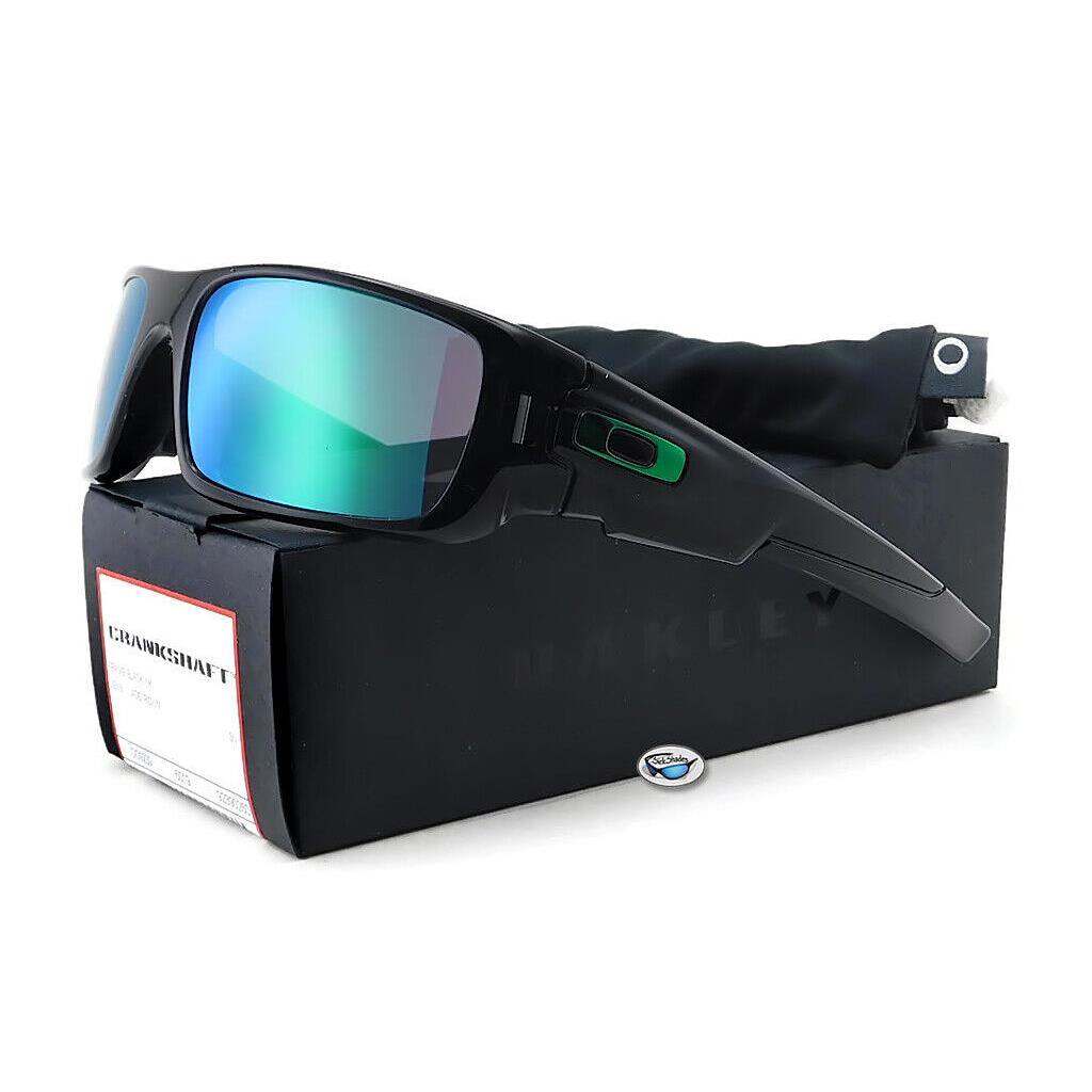Oakley Crankshaft Sunglasses 9239-02 Black Ink / Jade Iridium Lens