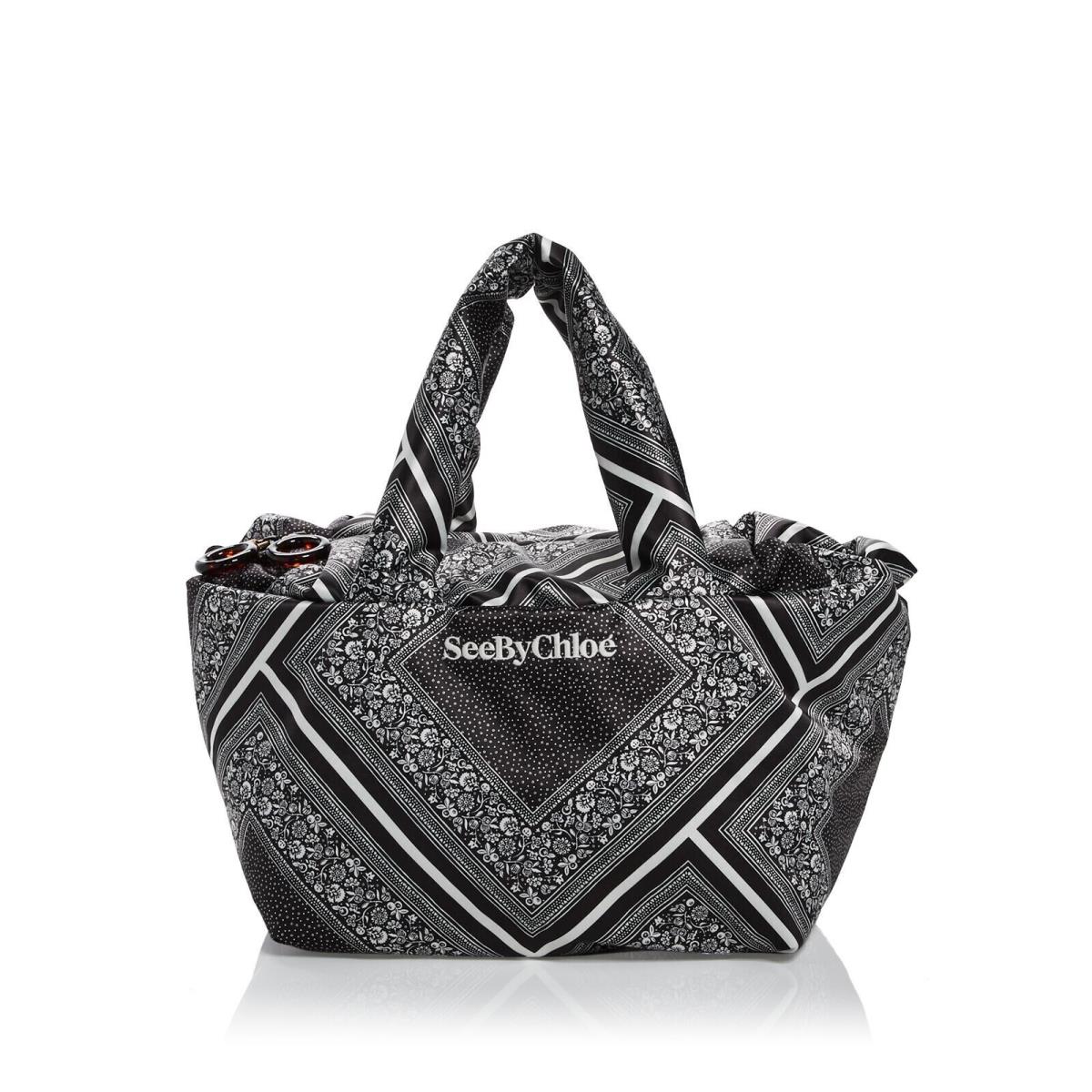 See BY Chloe Women`s Black Polyester 38In Shoulder Strap Tote Handbag Purse