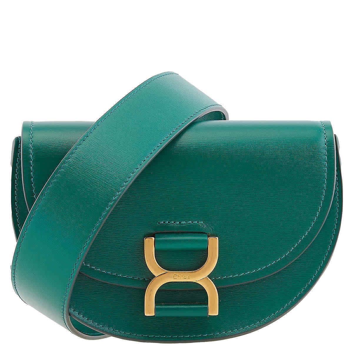 Chloe Emerald Leather Marcie Mini Flap Crossbody CHC23AP847K82