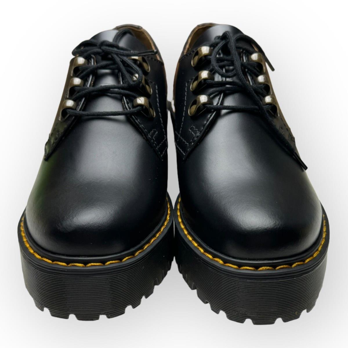 Dr Martens Women Leona LO Black Platform Shoes Oxford Size US 6 UK 4 Eur 37