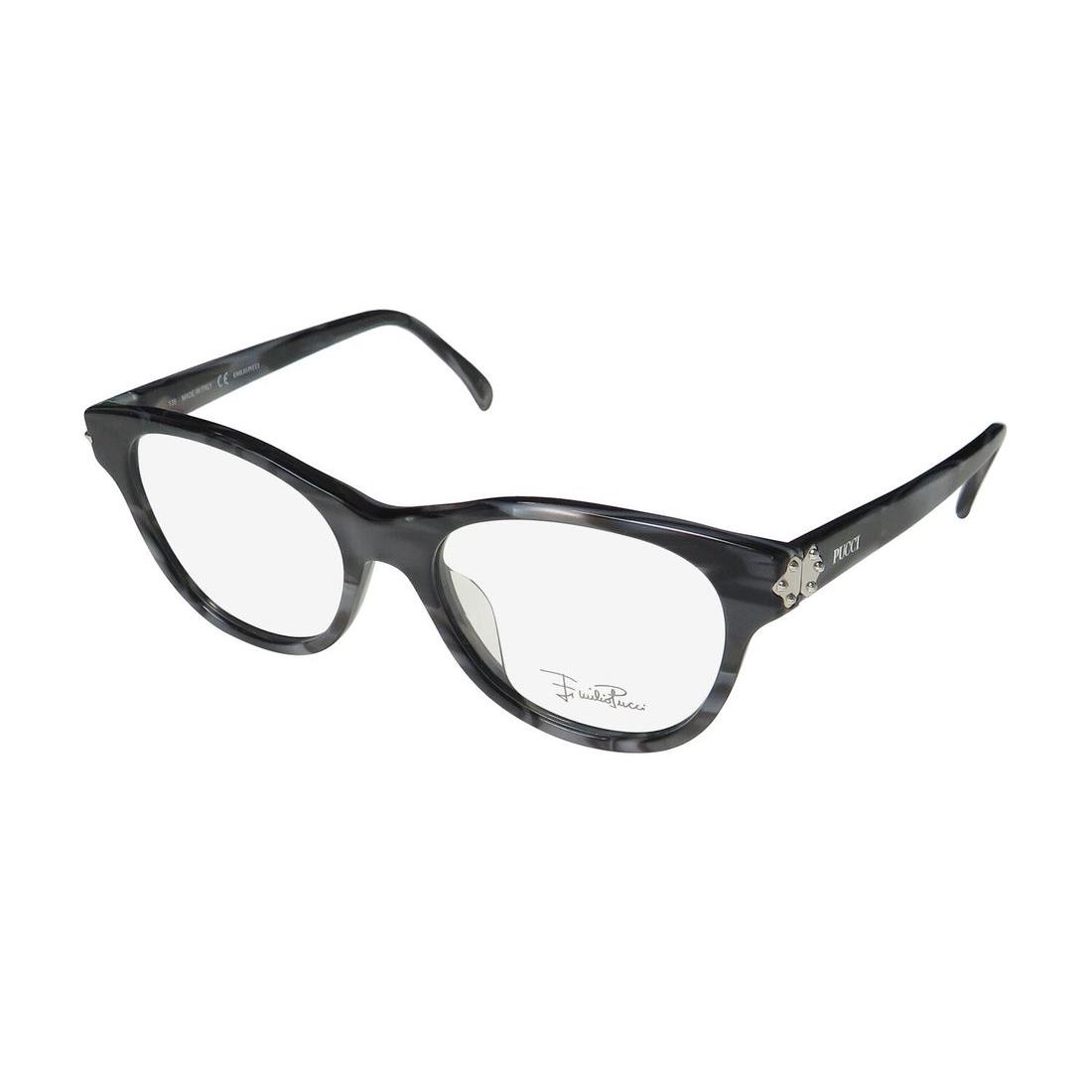 Emilio Pucci 2677 Cat Eye Shape Lenses Italian Fashion Eyeglass Frame/eyewear Striped Pear / Black