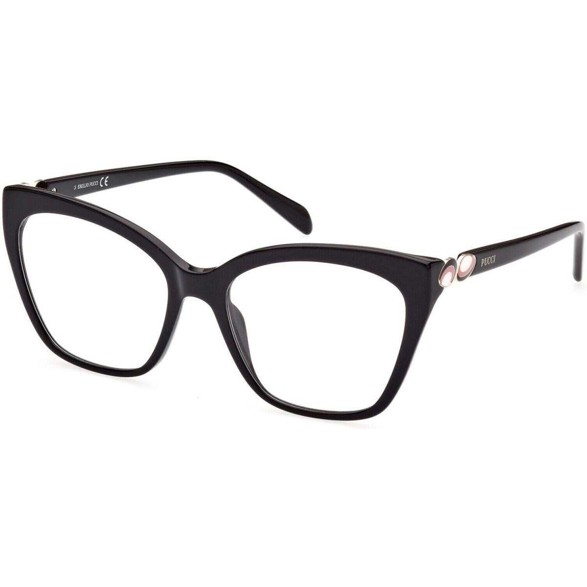 Emilio Pucci EP 5195 EP5195 Shiny Black Black White and Pink 001 Eyeglasses