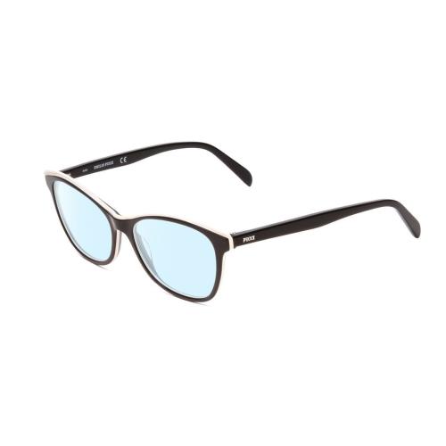 Emilio Pucci EP5098 Womens Cateye Blue Light Glasses in Gloss Black White 54mm