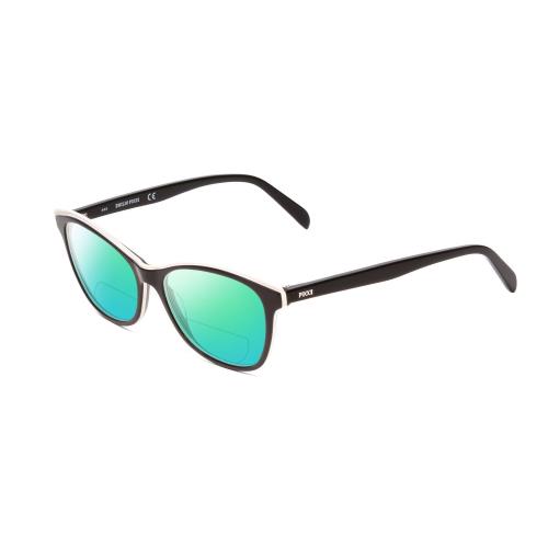 Emilio Pucci EP5098 Womens Cateye Polarized Bifocal Sunglasses Black/white 54 mm - Frame: Beige, Lens: Green Mirror