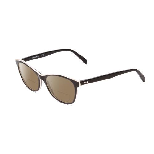 Emilio Pucci EP5098 Womens Cateye Polarized Bifocal Sunglasses Black/white 54 mm Brown