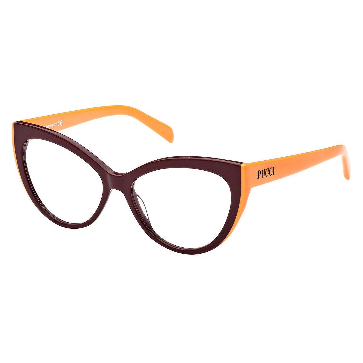 Emilio Pucci EP5215 Eyeglasses Shiny Bordeaux Cat Eye 54mm - Frame: Shiny Bordeaux, Lens: Demo