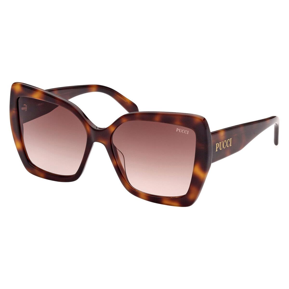 Emilio Pucci EP0176 Sunglasses Shiny Classic Havana Gradient Brown 58mm