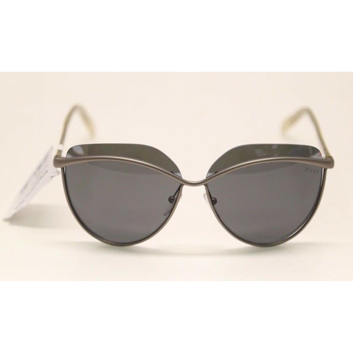 Emilio Pucci EP 52 15C Matte Light Ruthenium/smoke Gray 60 mm Sunglasses 1240