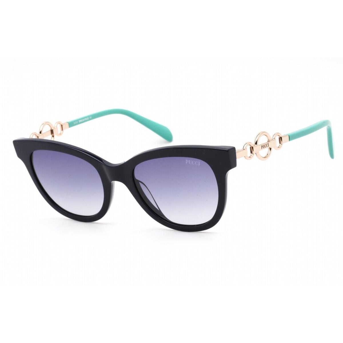 Emilio Pucci EP0157 90W Sunglasses Black Frame Blue Lens 54mm