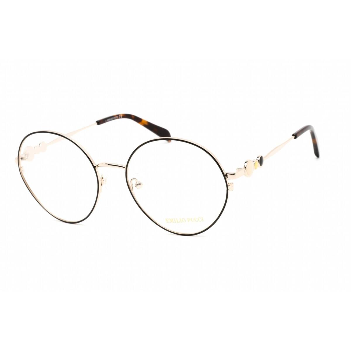 Emilio Pucci Women`s Eyeglasses Black/other Metal Round Shape Frame EP5203 005