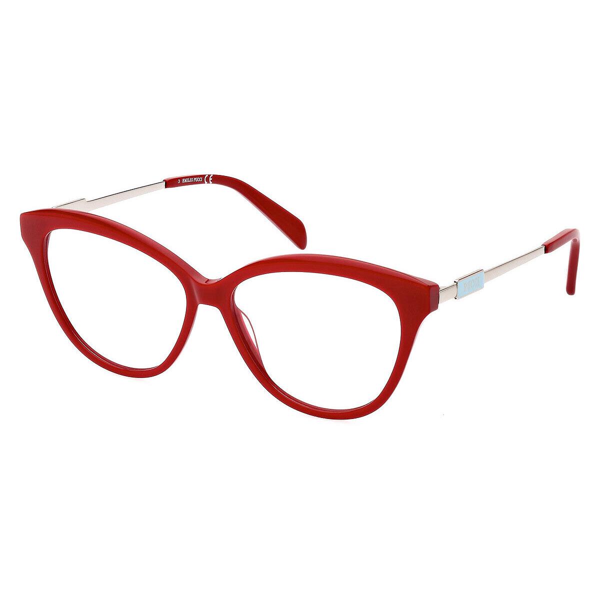 Emilio Pucci EP5211 Eyeglasses Women Shiny Red Cat Eye 56mm