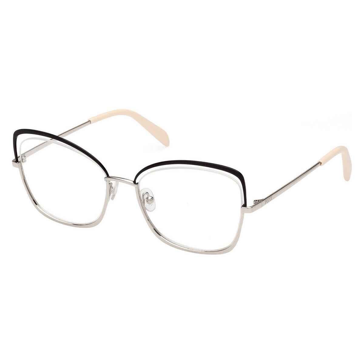 Emilio Pucci EP5208 Eyeglasses Shiny Palladium/black Enamel/shiny Ivory 55mm