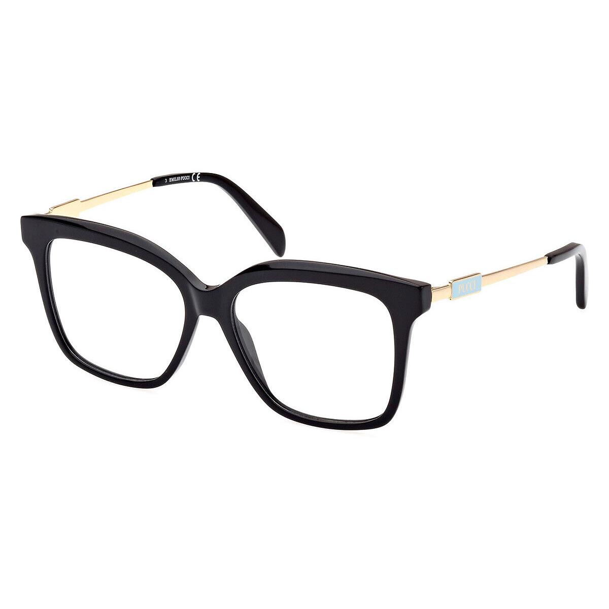 Emilio Pucci EP5212 Eyeglasses Women Shiny Black Square 54mm