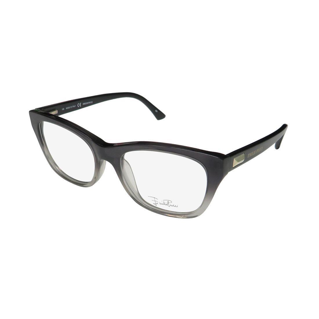 Emilio Pucci 2708 Glasses Black 017 Cat Eye Plastic Italy Womens Full-rim