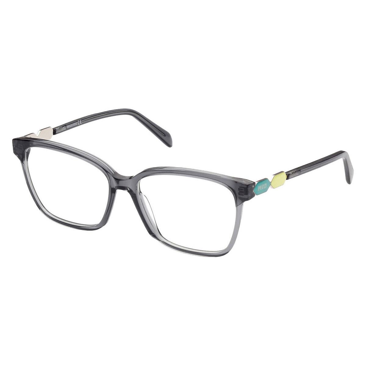 Emilio Pucci EP5185 Eyeglasses Women Gray/other Square 55mm - Frame: Gray/Other, Lens: Demo