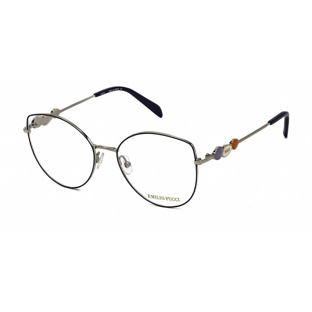 Emilio Pucci EP5144 090 Eyeglasses Shiny Blue Frame 53 Mm - Frame: Blue