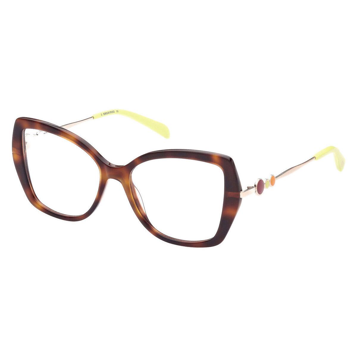 Emilio Pucci EP5191 Eyeglasses Women Dark Havana Butterfly 53