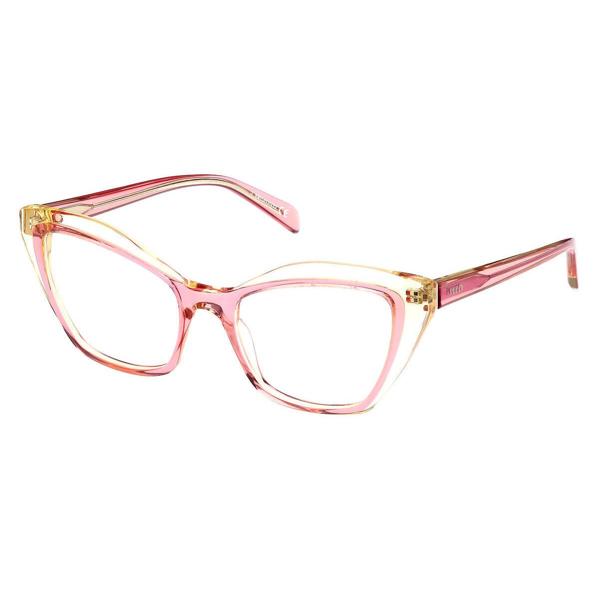 Emilio Pucci EP5197 Eyeglasses Shiny Transparent Rose Transparent Yellow 52mm