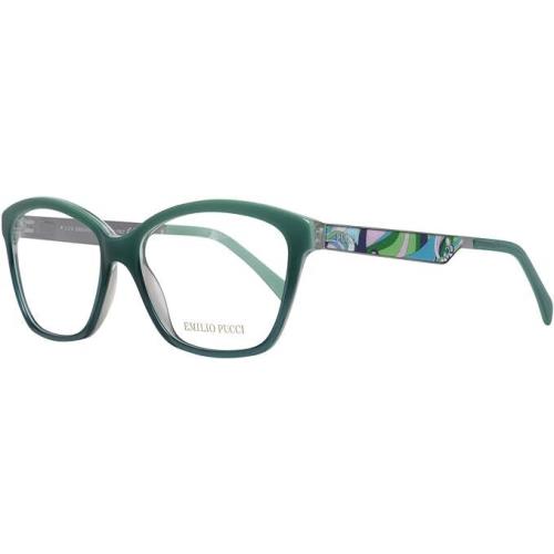 Emilio Pucci EP5011 098 Dark Green Square 54-15-140 Full Rim Women`s Eyeglasses