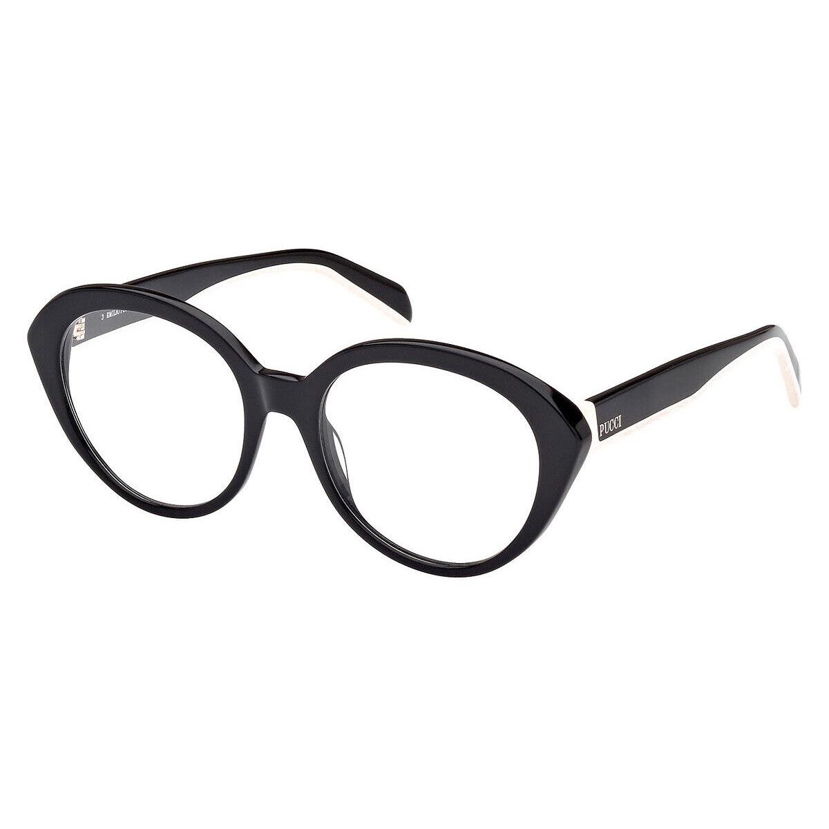 Emilio Pucci EP5223 Eyeglasses Women Black/white 52mm