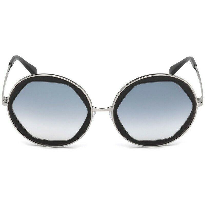 Emilio Pucci EP36 01B Black/silver Round Gray Gradient 57-19-135mm Sunglasses