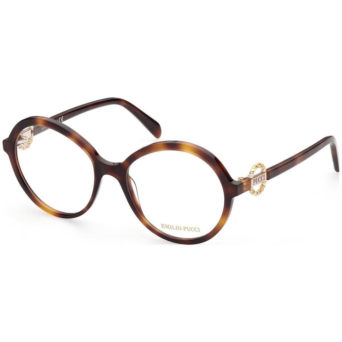 Emilio Pucci EP 5176 052 Tortoise Round Plastic Eyeglasses Frame 54-17-140 5176