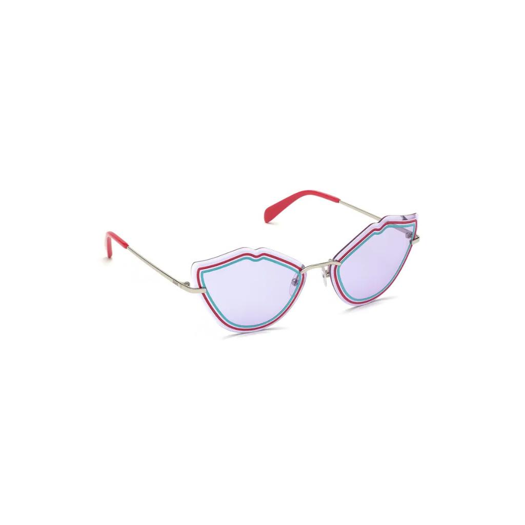 Emilio Pucci 64mm Cat Eye Sunglasses in Shiny Palladium / Violet