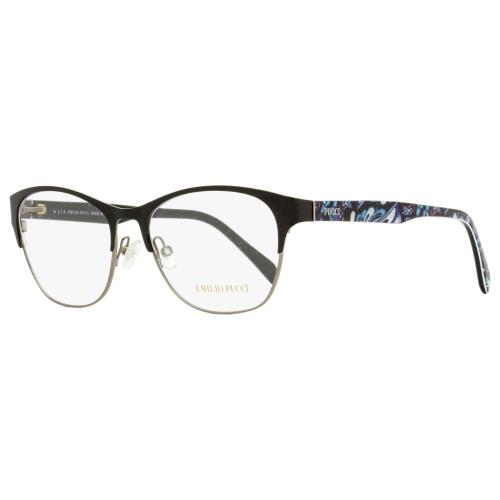 Emilio Pucci Oval Eyeglasses EP5029 001 Black/ruthenium 53mm 5029 - Black/Ruthenium, Frame: Black/Ruthenium, Lens: Clear