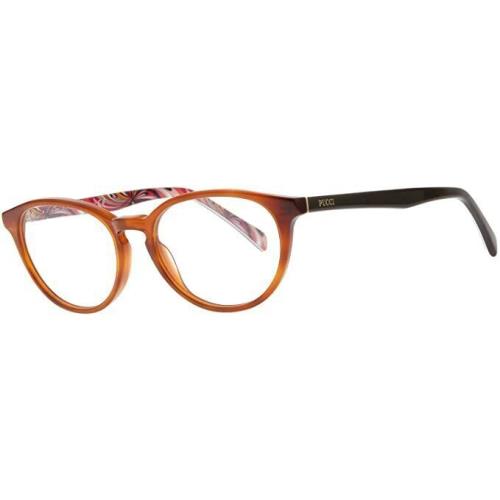 Emilio Pucci EP5001 052 Brown Oval 52-17-140mm Full Rim Women`s Eyeglasses - Frame: Brown