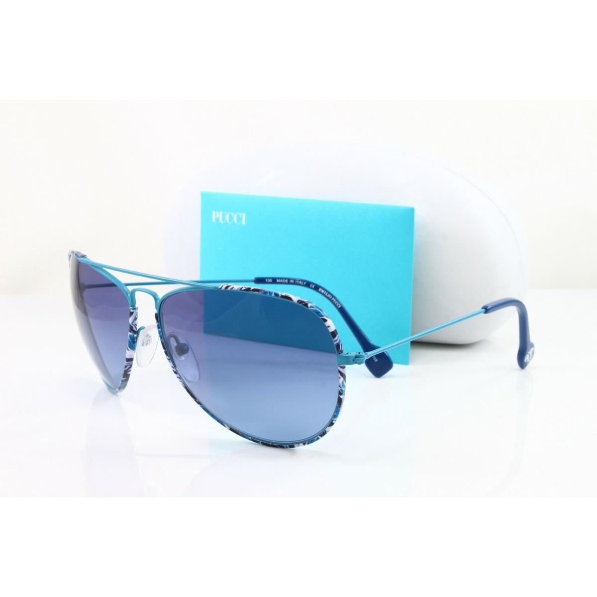 Emilio Pucci Sunglasses Women`s Aviator EP125S 440 Turquoise 62mm Blue Lens