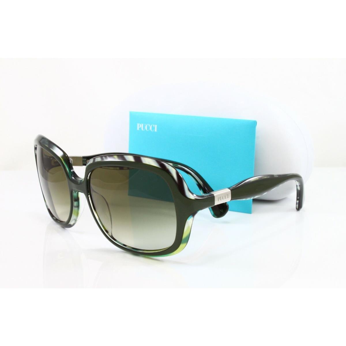 Emilio Pucci Women`s Sunglasses EP637S 024 Dark Green Size 58