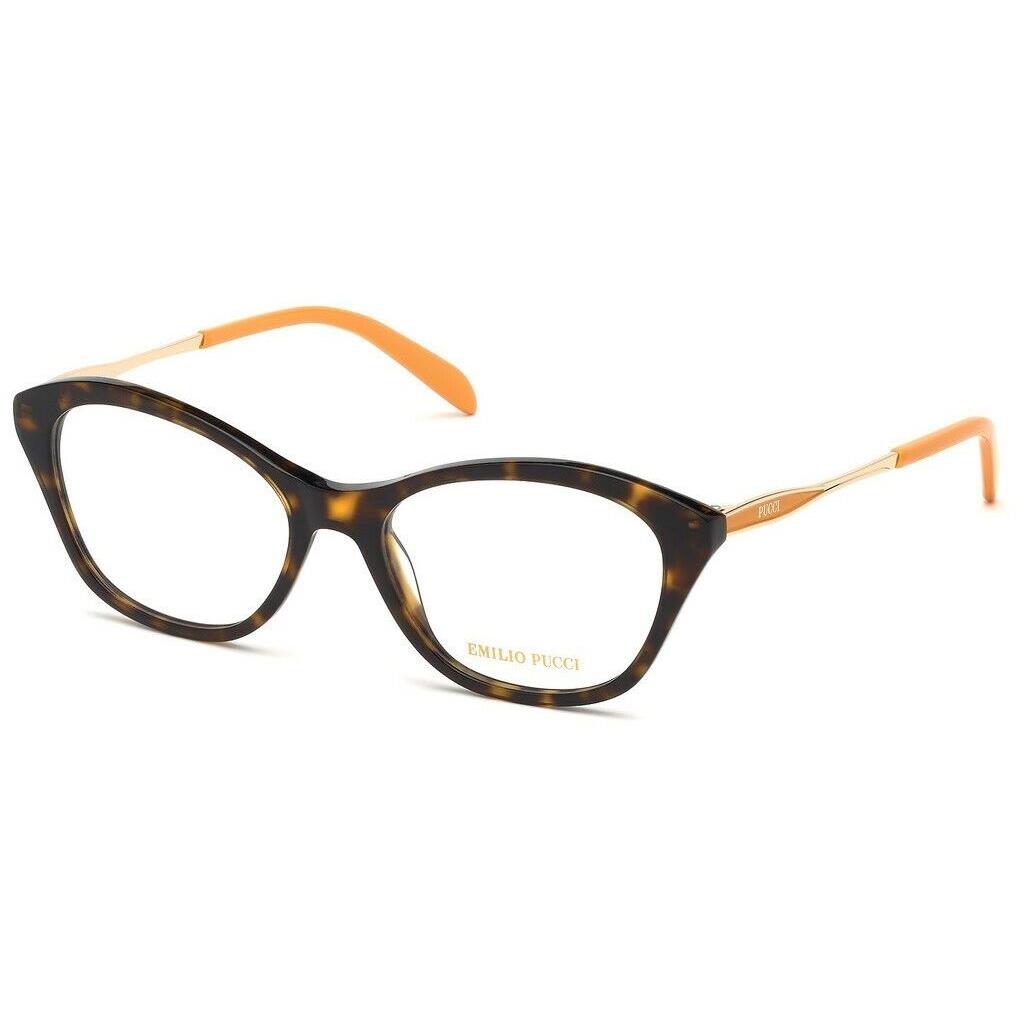 Emilio Pucci EP 5100 052 Tortoise Gold Plastic Cat Eyeglasses Frame 54-17-140