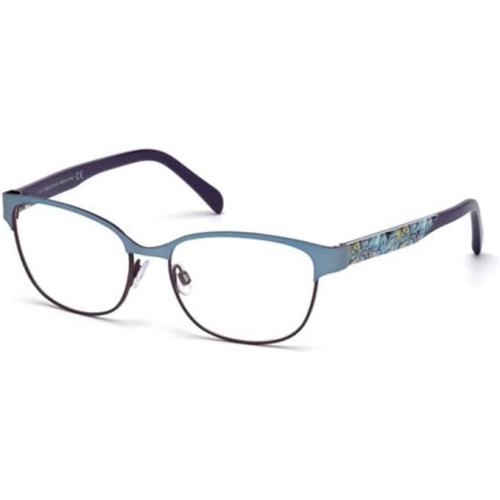 Emilio Pucci EP5016 086 Light Blue Rectangle 53-16-135mm Full Rim Eyeglasses