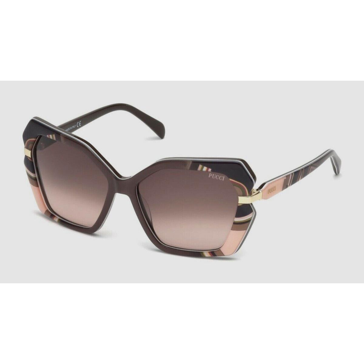 Emilio Pucci EP63 50F Brown/pink Butterfly Brown Gradient 58-15-135 Sunglasses