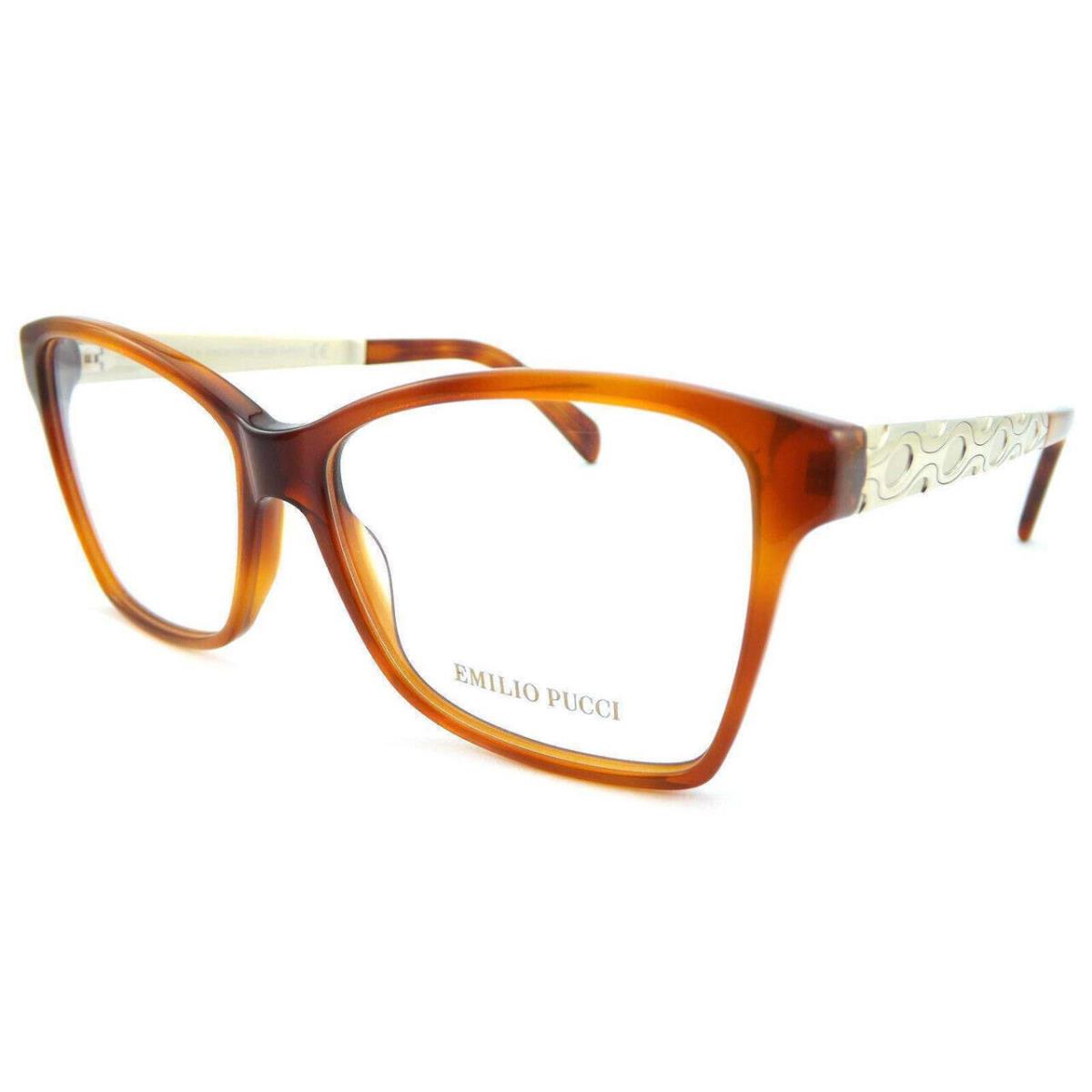 Emilio Pucci EP5004 052 Brown Cat Eye 53-14-140mm Full Rim Women`s Eyeglasses - Frame: Brown