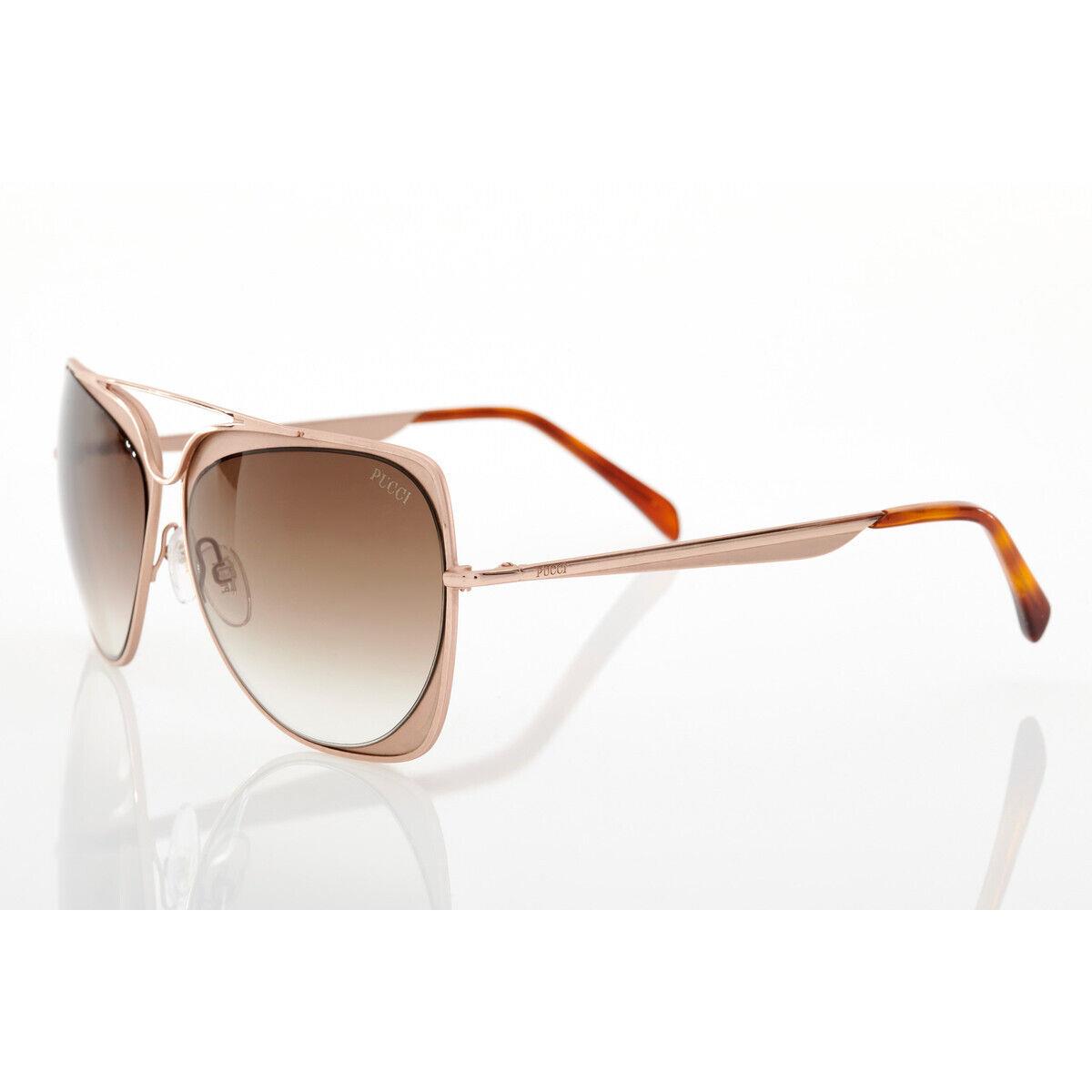 Emilio Pucci EP4 30F Gold Aviator Brown Gradient 61-13-135mm Women`s Sunglasses