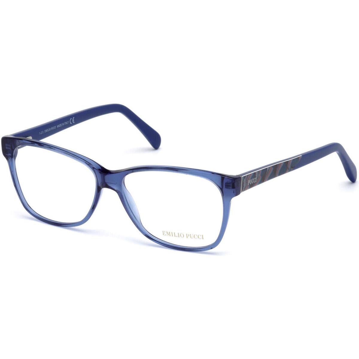 Emilio Pucci EP5034 092 Blue Square 54-13-140mm Full Rim Women`s Eyeglasses