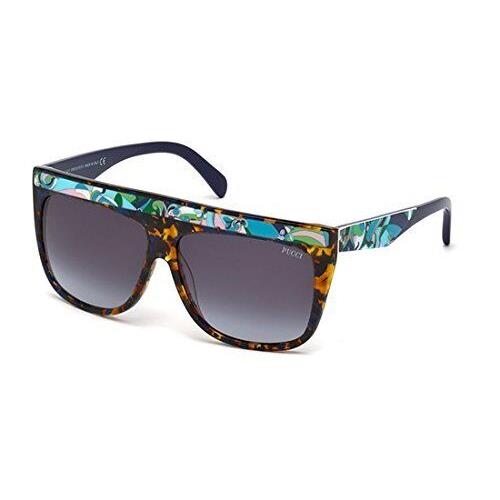 Emilio Pucci EP8 56W Multicolor Square Blue Gradient 59-12-140 Unisex Sunglasses