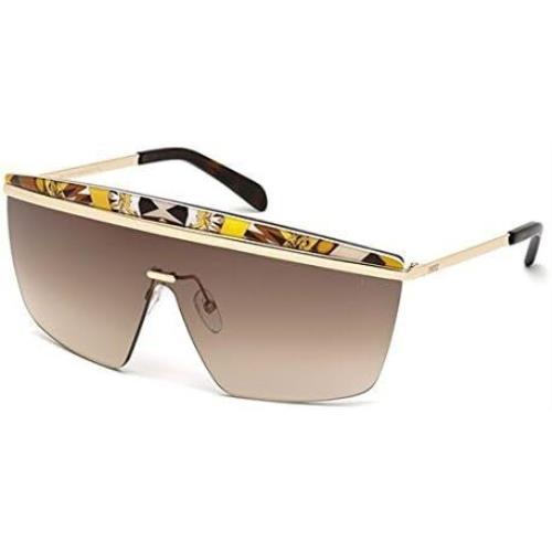 Emilio Pucci EP7 48F Dark Brown Shield Brown Gradient 130-130 Women`s Sunglasses