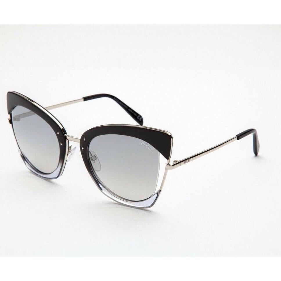 Emilio Pucci EP74 05C Black Fade/silver Cat Eye Gray Mirror 55-23-135 Sunglasses