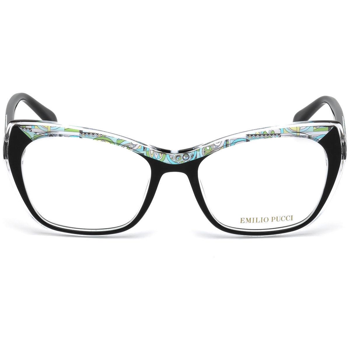 Emilio Pucci Eyeglasses EP 5052 005 Shiny Black Signature Print 53 mm EP5052