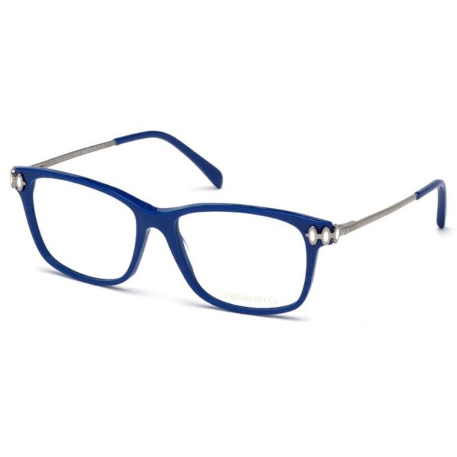 Emilio Pucci EP 5054 090 Blue Silver Plastic Eyeglasses Frame 54-15-135 EP5054