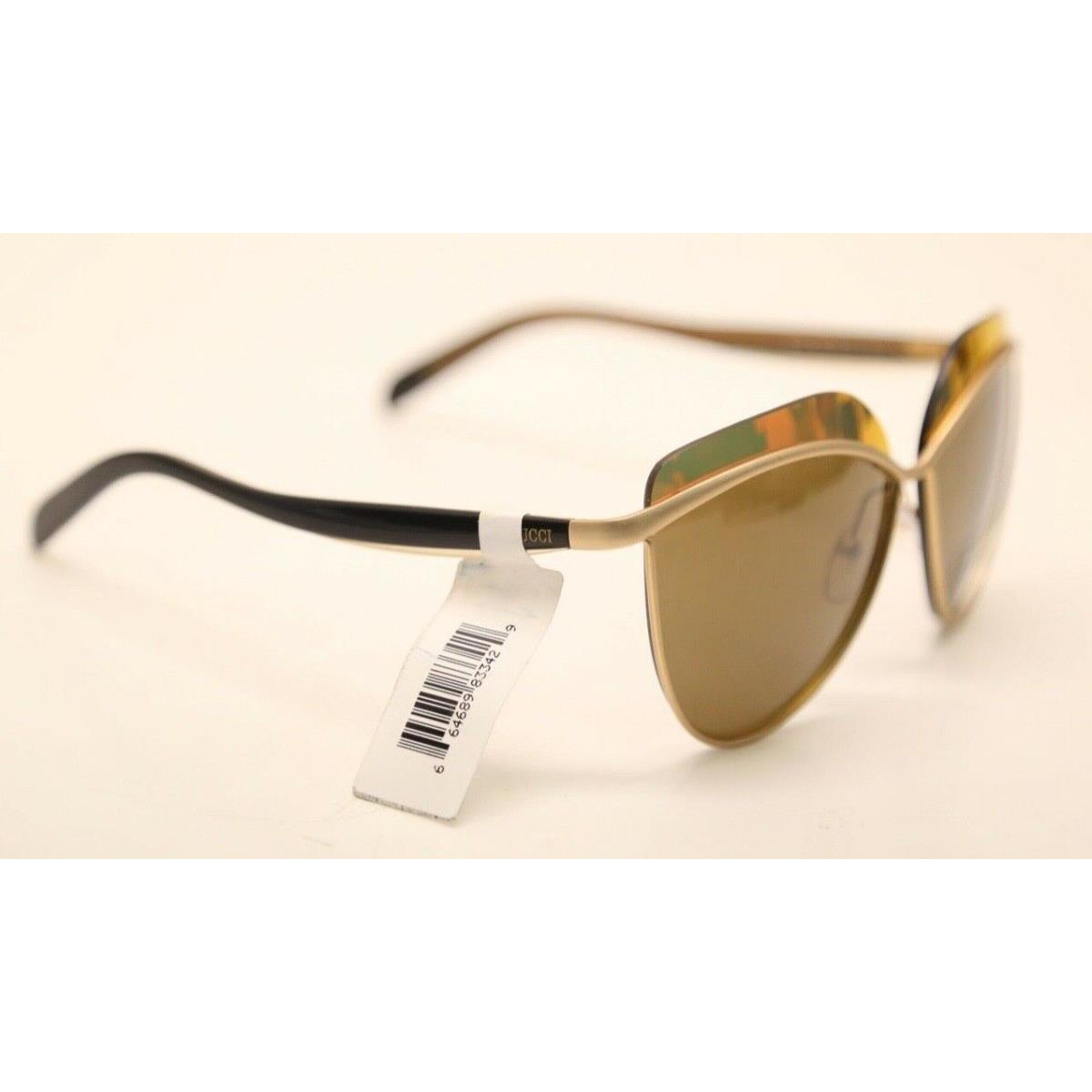 Emilio Pucci EP 52 Matte Gold Black 32M Cat Eye Sunglasses 1125