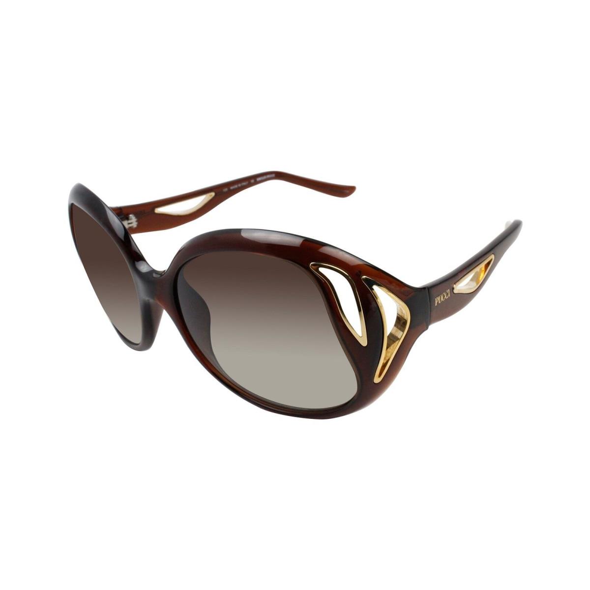 Emilio Pucci Women`s EP683S Brown Frame/green Lens Oval 58mm Sunglasses